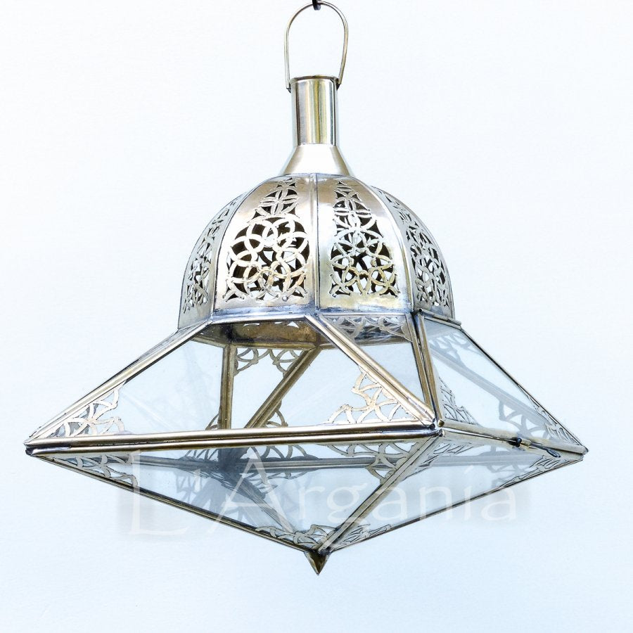 Handcrafted Mahzen Silver Moroccan Brass Light - View 2