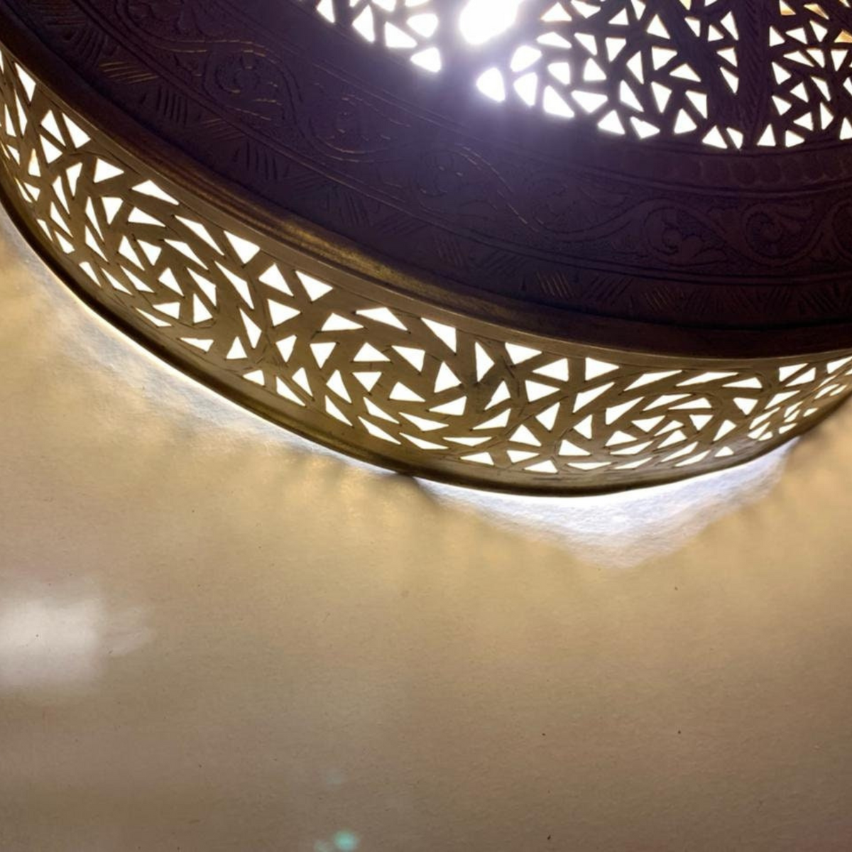 Handmade Moroccan Brass Wall Sconce - View 2