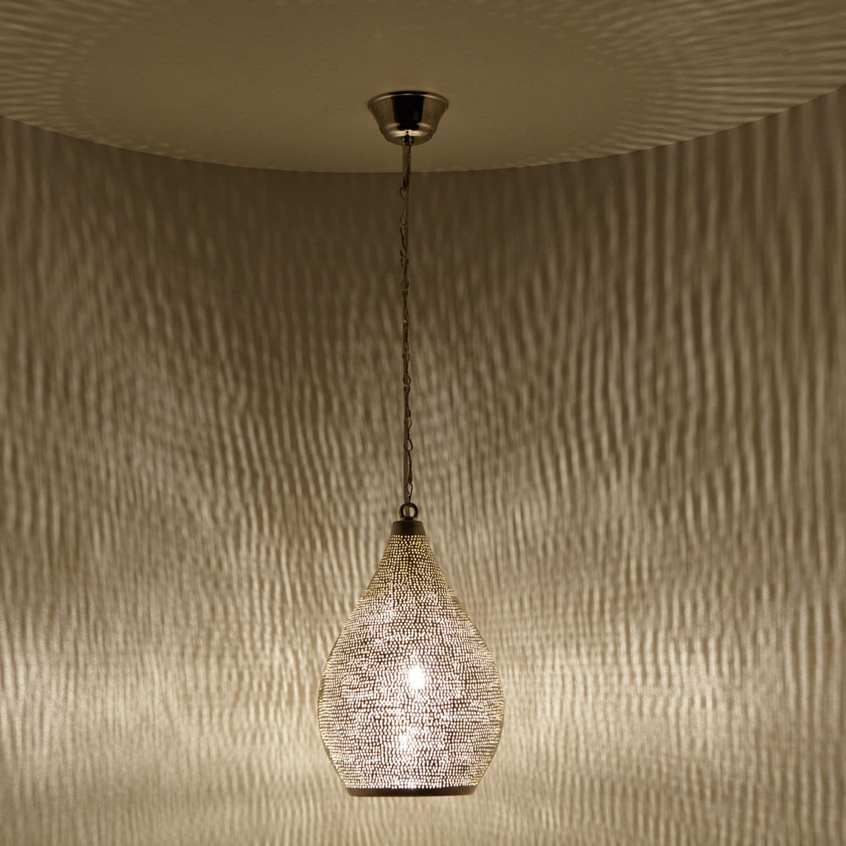 Handmade Moroccan Brass Dome Pendant Light - View 2