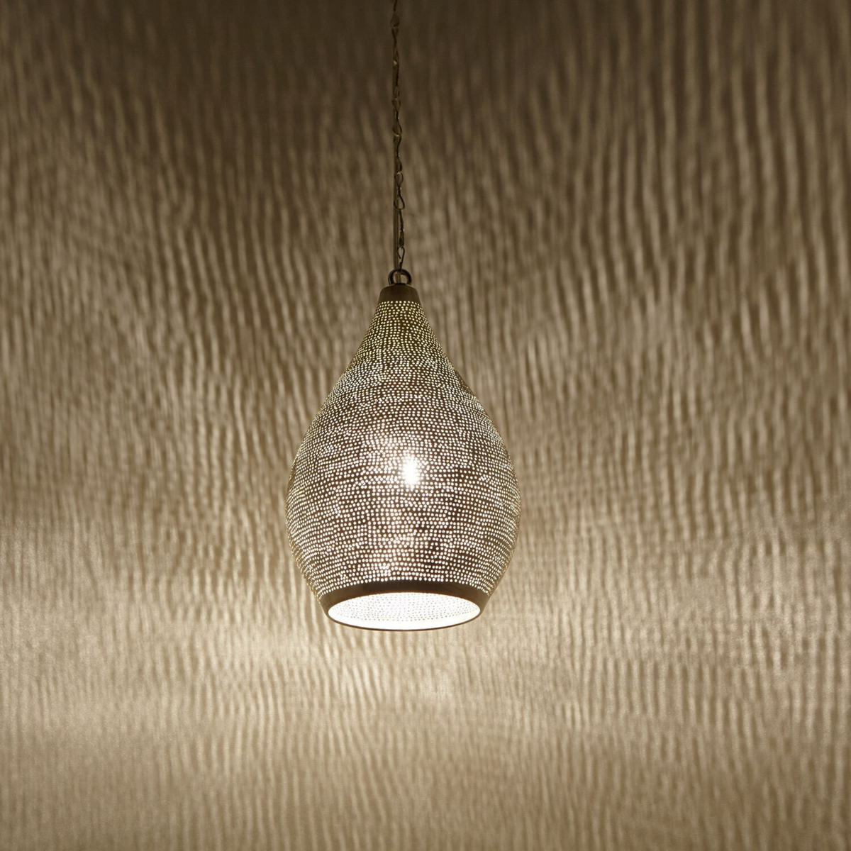 Handmade Moroccan Brass Dome Pendant Light - View 4