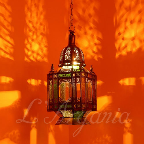 Andalusian Metal Moroccan Hanging Lantern - View 2