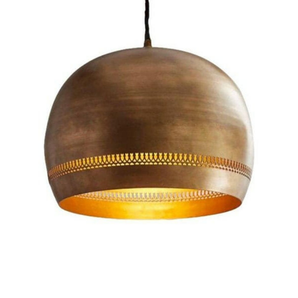 Arabesque Globe Ceiling Light Gold Brass - View 2