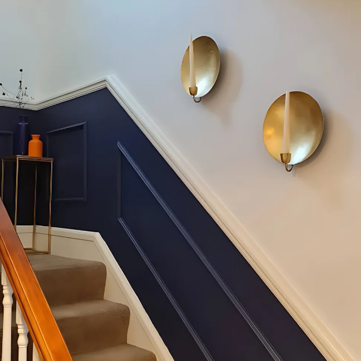 Handcrafted Round Brass Candle Holder Stand - View 3