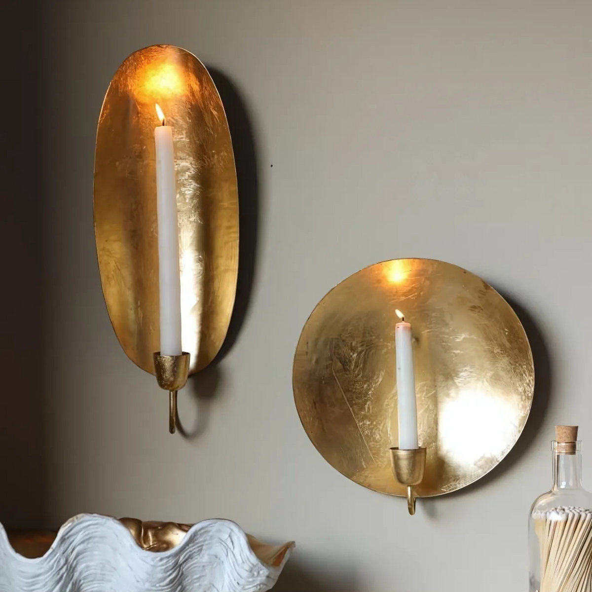 Handcrafted Round Brass Candle Holder Stand - View 2