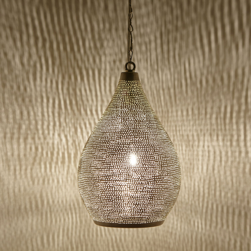 Handmade Moroccan Brass Dome Pendant Light - View 1