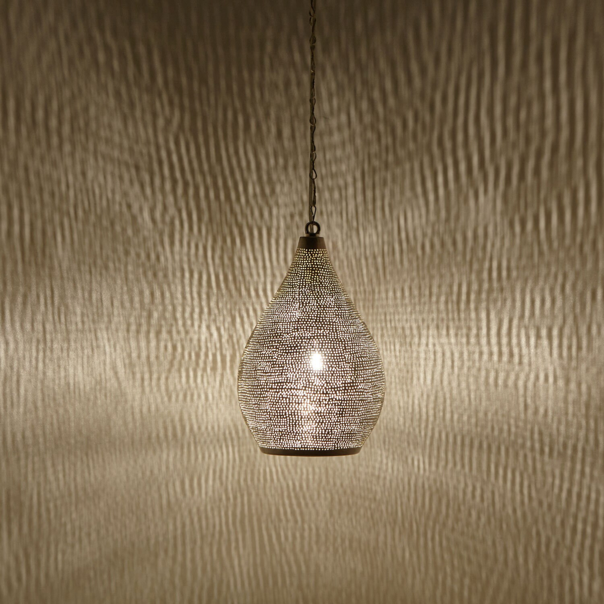 Handmade Moroccan Brass Dome Pendant Light - View 5