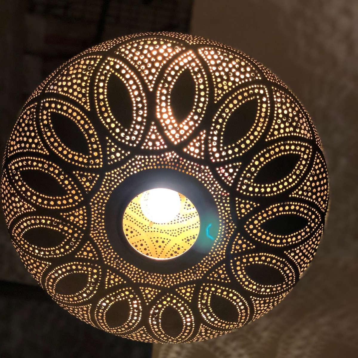 Slender Moroccan Brass Teardrop Pendant Light - View 5