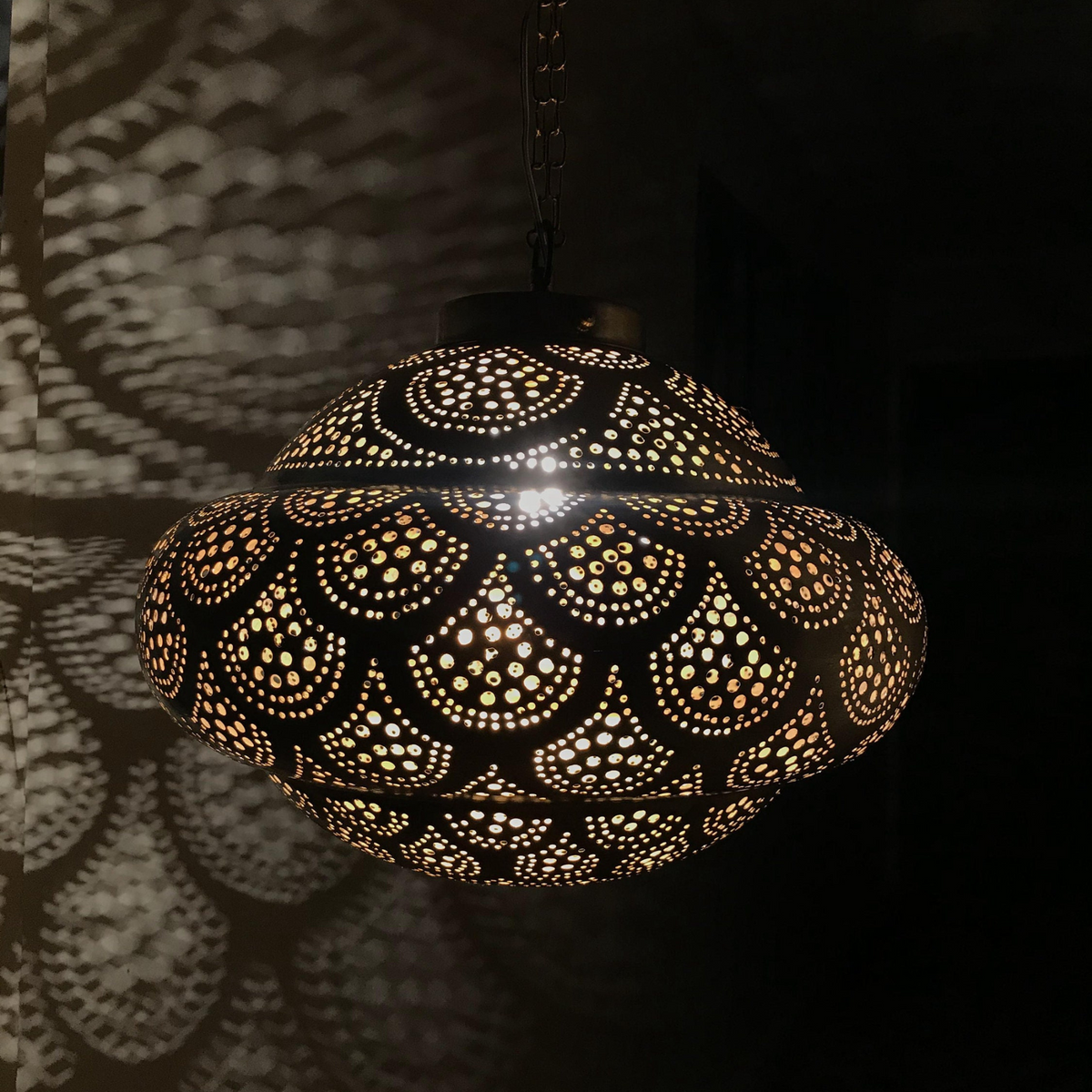 Artisan Moroccan Brass Teardrop Ceiling Lamp - View 3