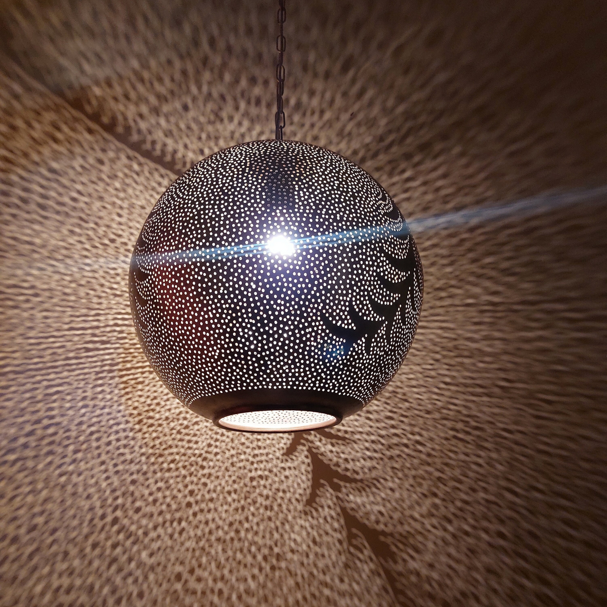Radiant Moroccan Brass Bell Pendant Light - View 5
