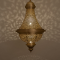 Lattice Style Moroccan Brass Pendant Light - View 1