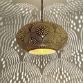 Elliptical Moroccan Brass Ceiling Pendant Light - View 1