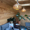 Patterned Moroccan Brass Sphere Ceiling Light - View 1