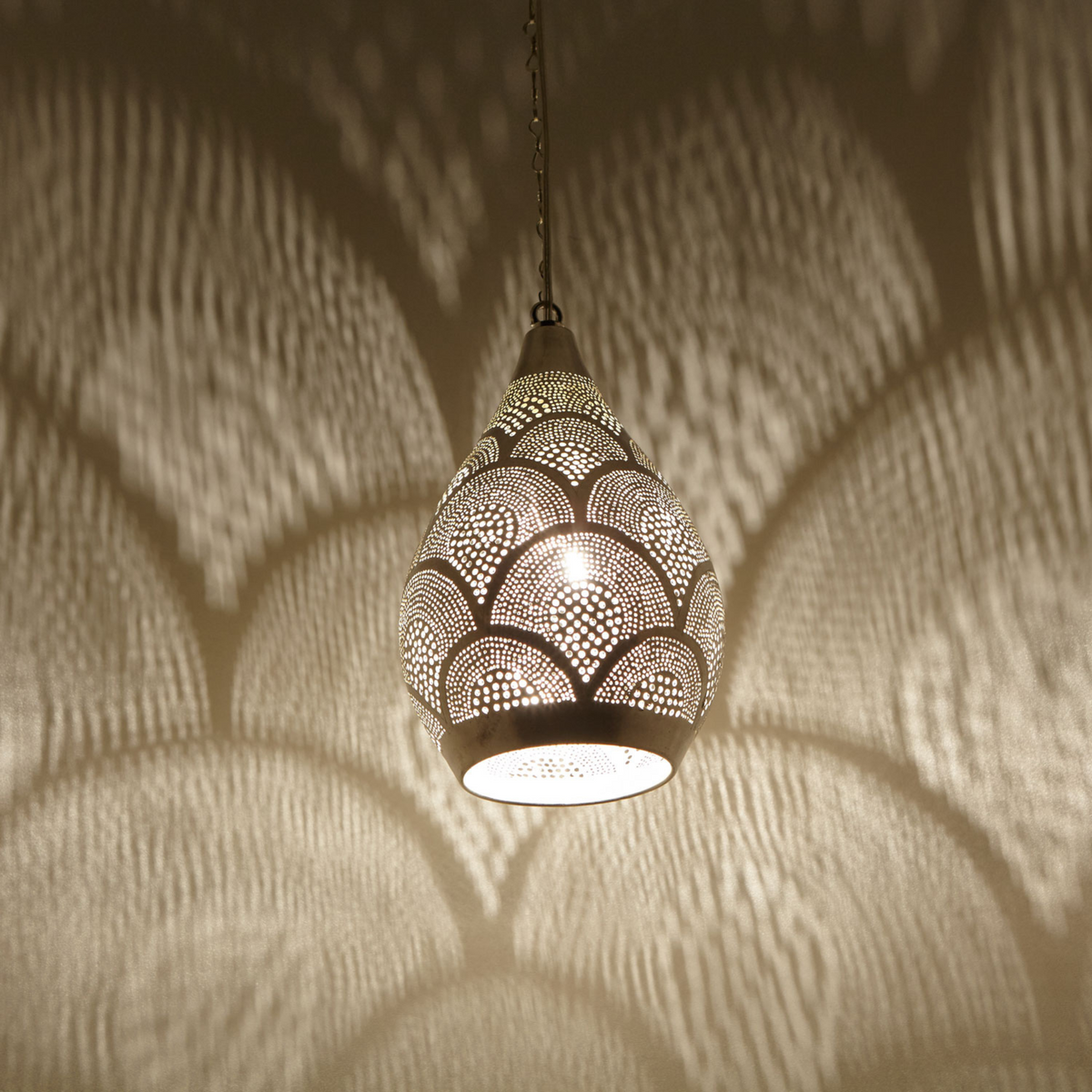 Regal Moroccan Brass Ceiling Pendant Light - View 3