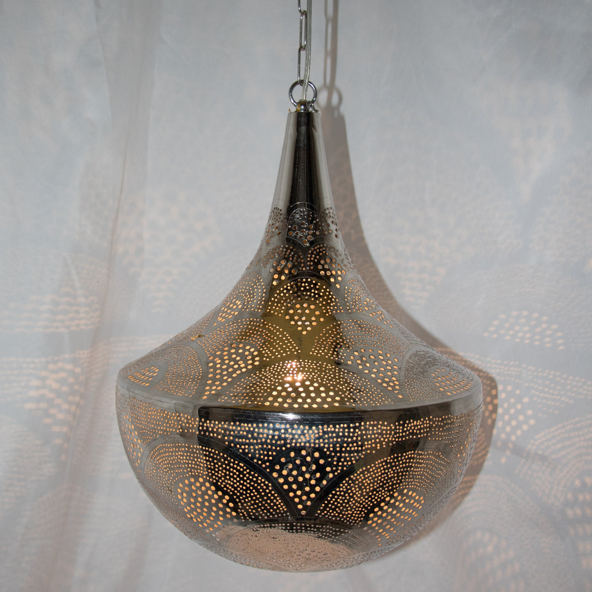 Fluted Dome Moroccan Brass Ceiling Light - View 3