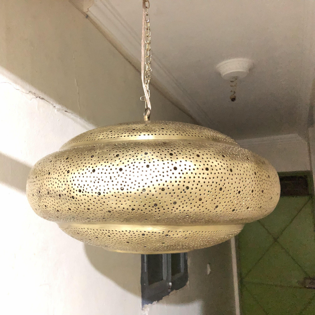 Star Cutout Moroccan Brass Ceiling Light - View 5