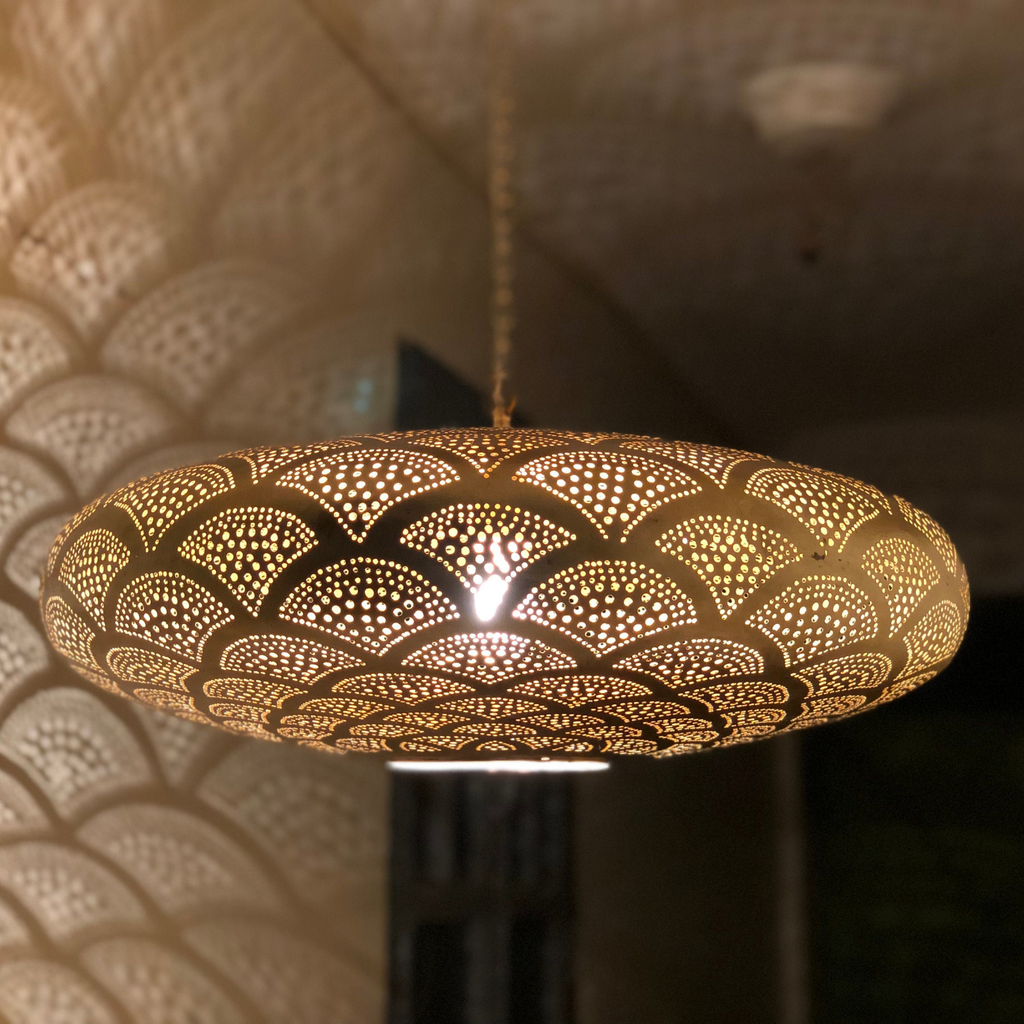 Classic Moroccan Brass Dome Pendant Light - View 1