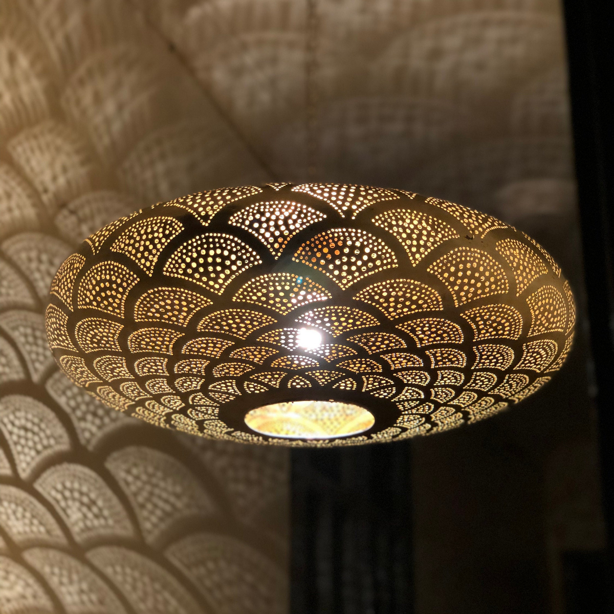 Classic Moroccan Brass Dome Pendant Light - View 3