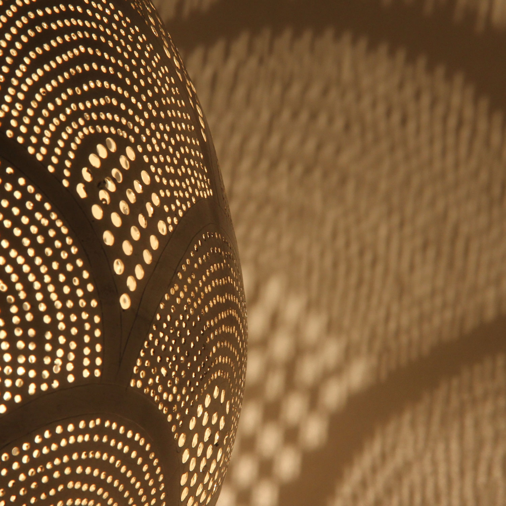 Diamond Cutout Moroccan Brass Pendant Light - View 4