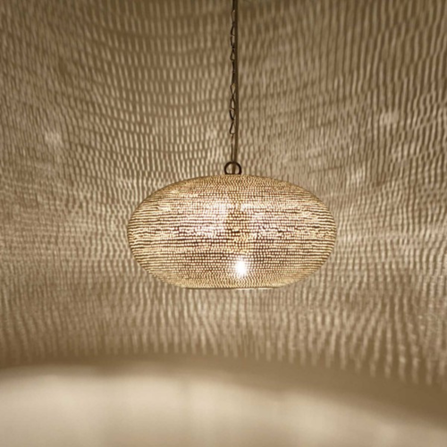Celestial Moroccan Brass Globe Pendant Light - View 1