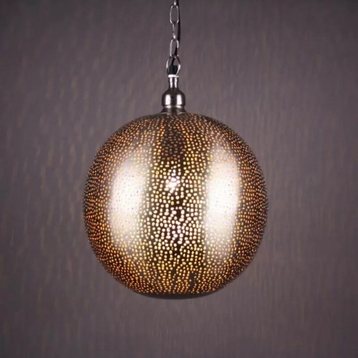 Flower Blossom Moroccan Brass Pendant Light - View 1