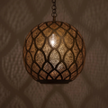 Diamond Pattern Moroccan Brass Ceiling Light - View 1
