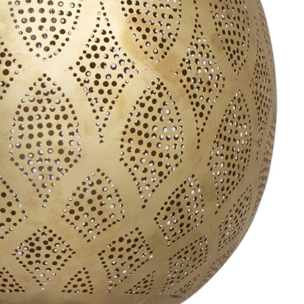Diamond Pattern Moroccan Brass Ceiling Light - View 3