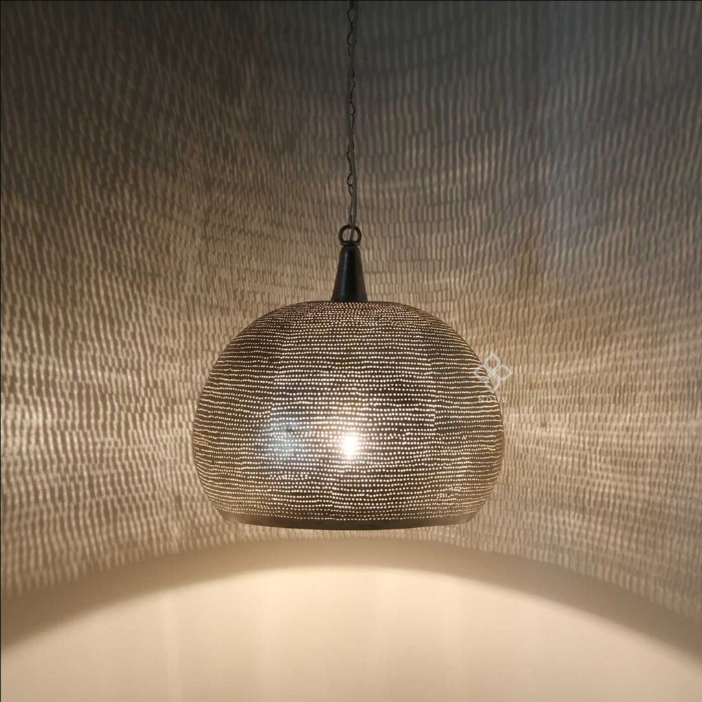 Jasmine Pattern Moroccan Brass Ceiling Lamp - View 5