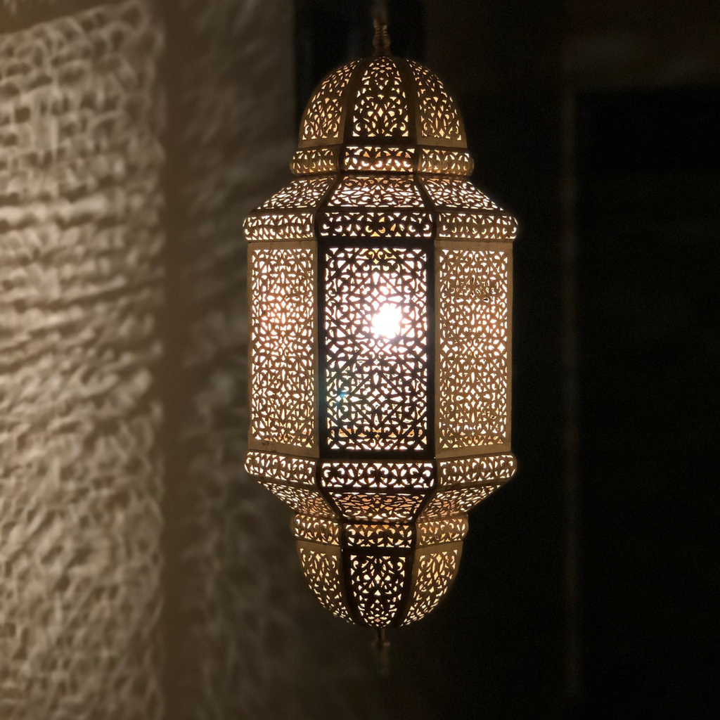 Double Tier Moroccan Brass Pendant Light - View 5
