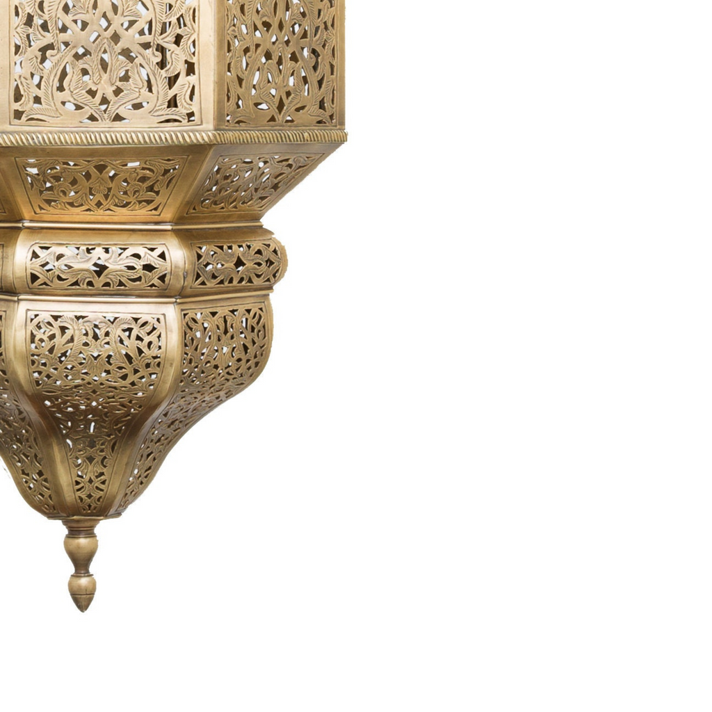 Handmade Moroccan Brass Sphere Ceiling Light - View 3