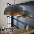 Dome Ceiling Light Black Pierced Brass - View 1
