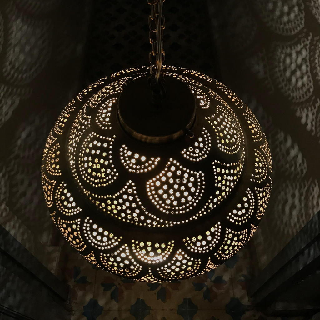 Artisan Moroccan Brass Teardrop Ceiling Lamp - View 4