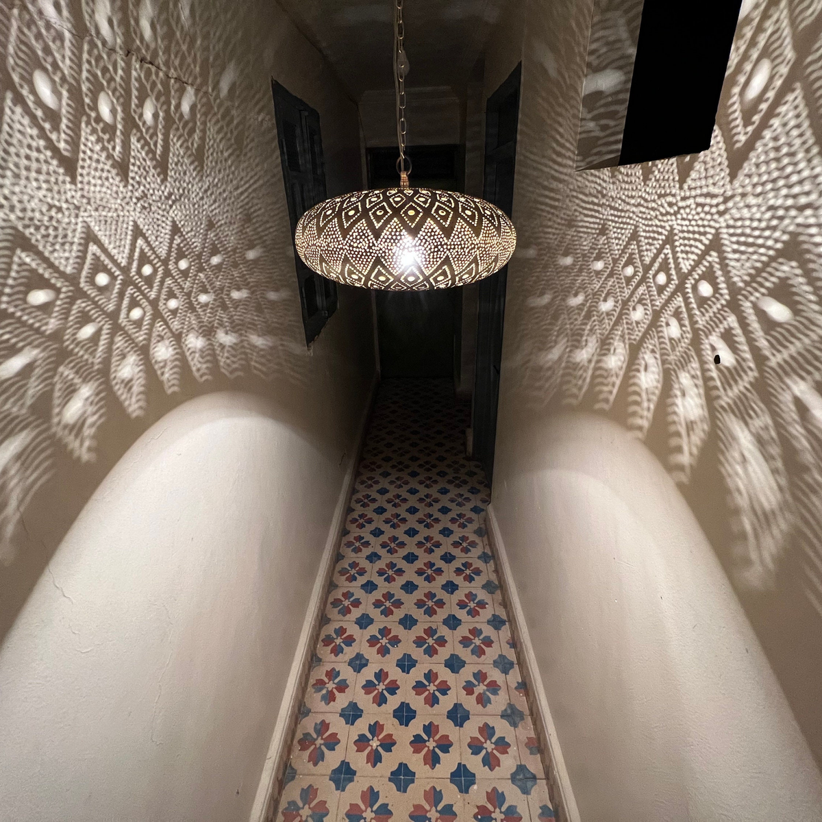Star Pattern Moroccan Brass Pendant Light - View 4