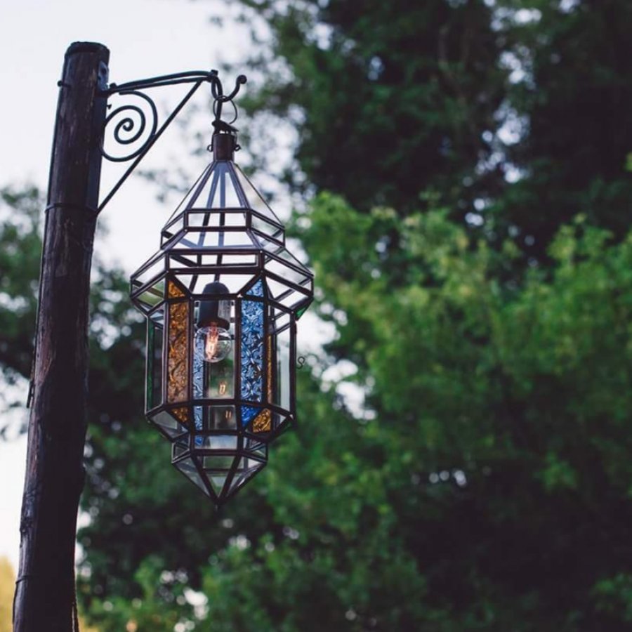 Handcrafted Fassiya Multicolor Moroccan Brass Light - View 3