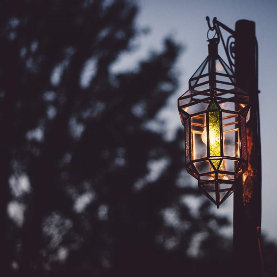 Handcrafted Fassiya Multicolor Moroccan Brass Light - View 4