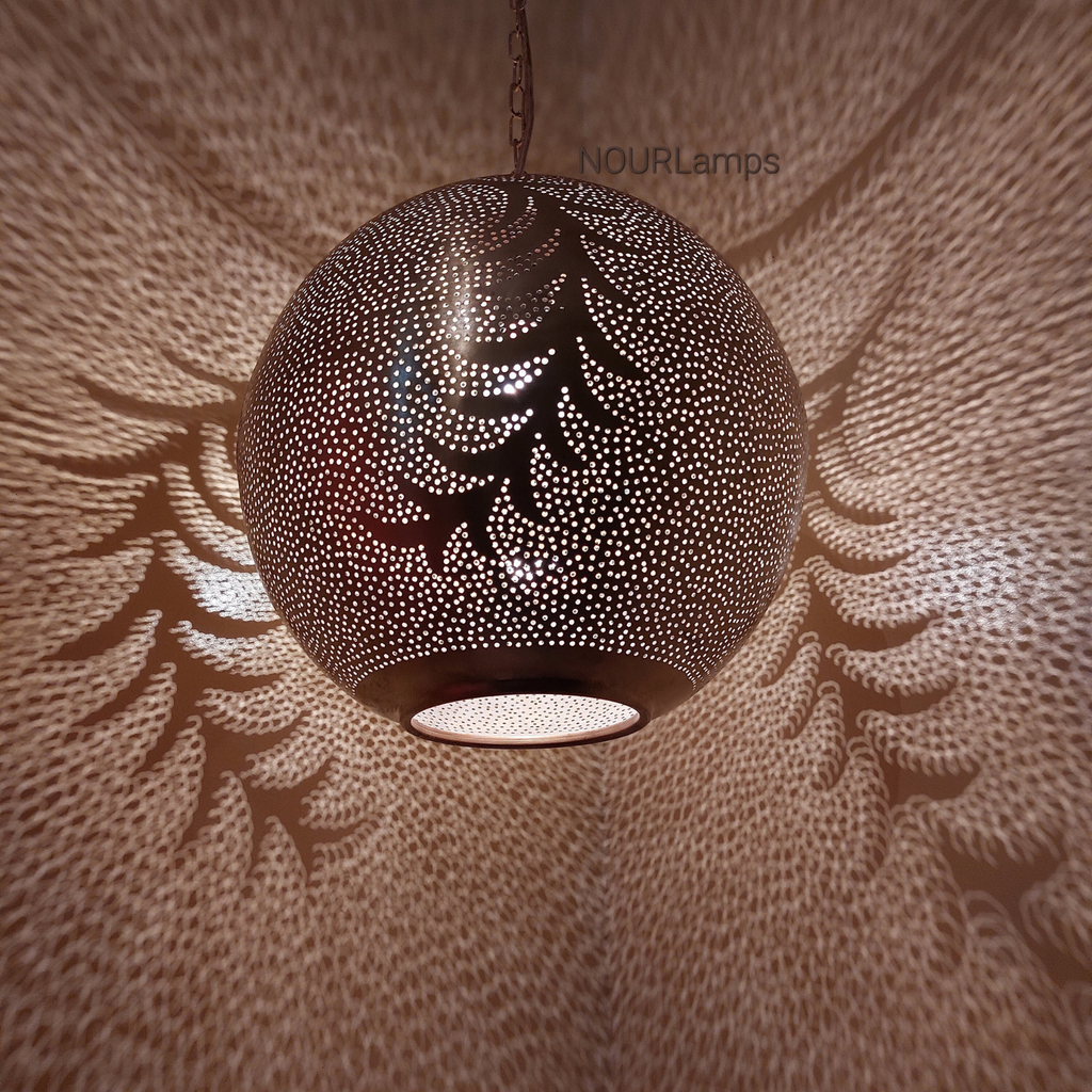 Radiant Moroccan Brass Bell Pendant Light - View 2