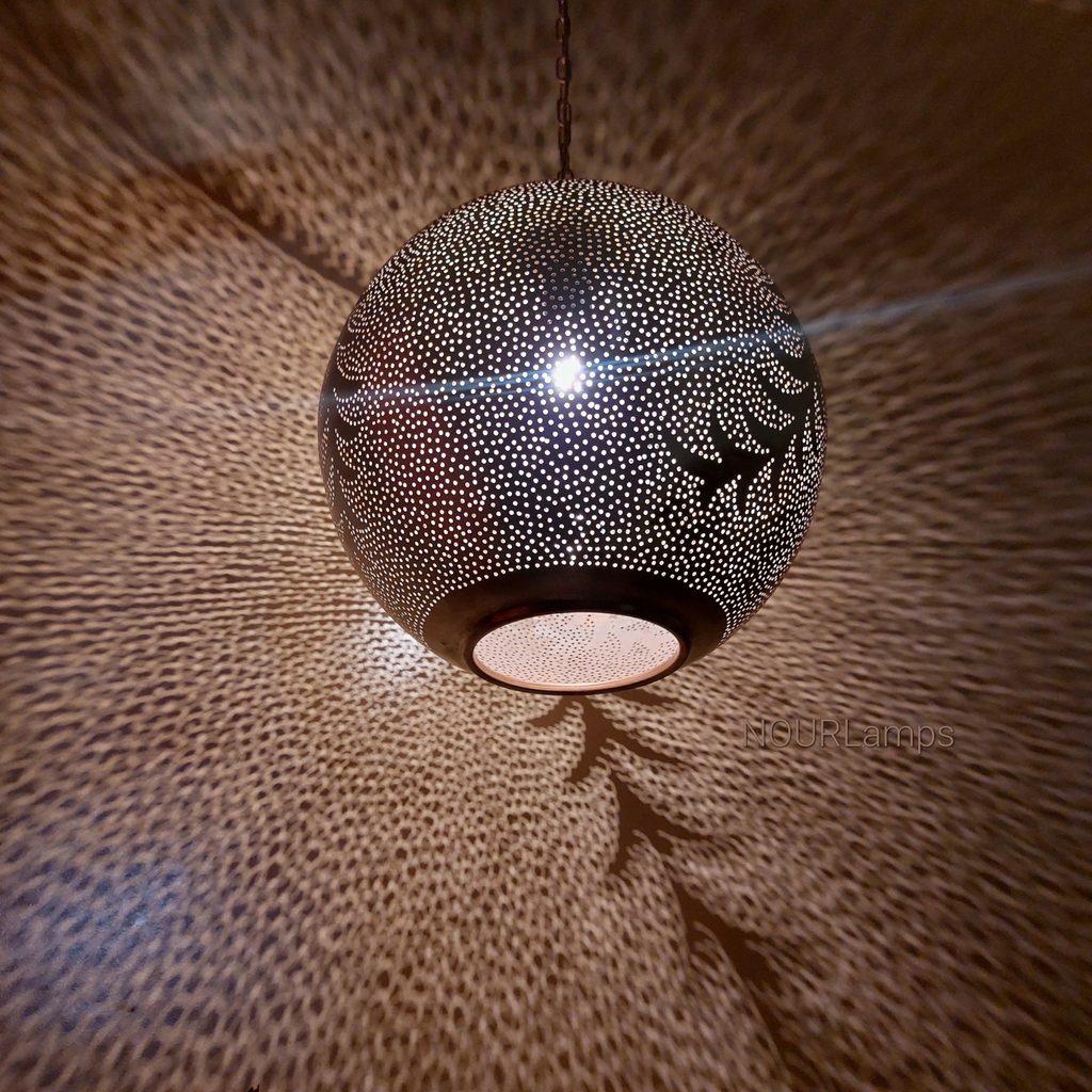 Radiant Moroccan Brass Bell Pendant Light - View 4