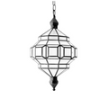 Moroccan Brass Geometric Glass Lamps Miloud Froosted - View 1
