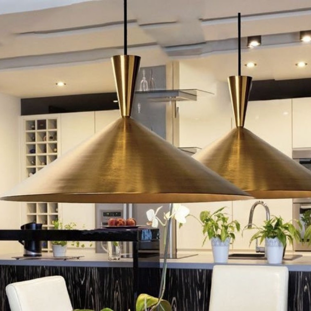 Cone Ceiling Light Gold Brass - View 5