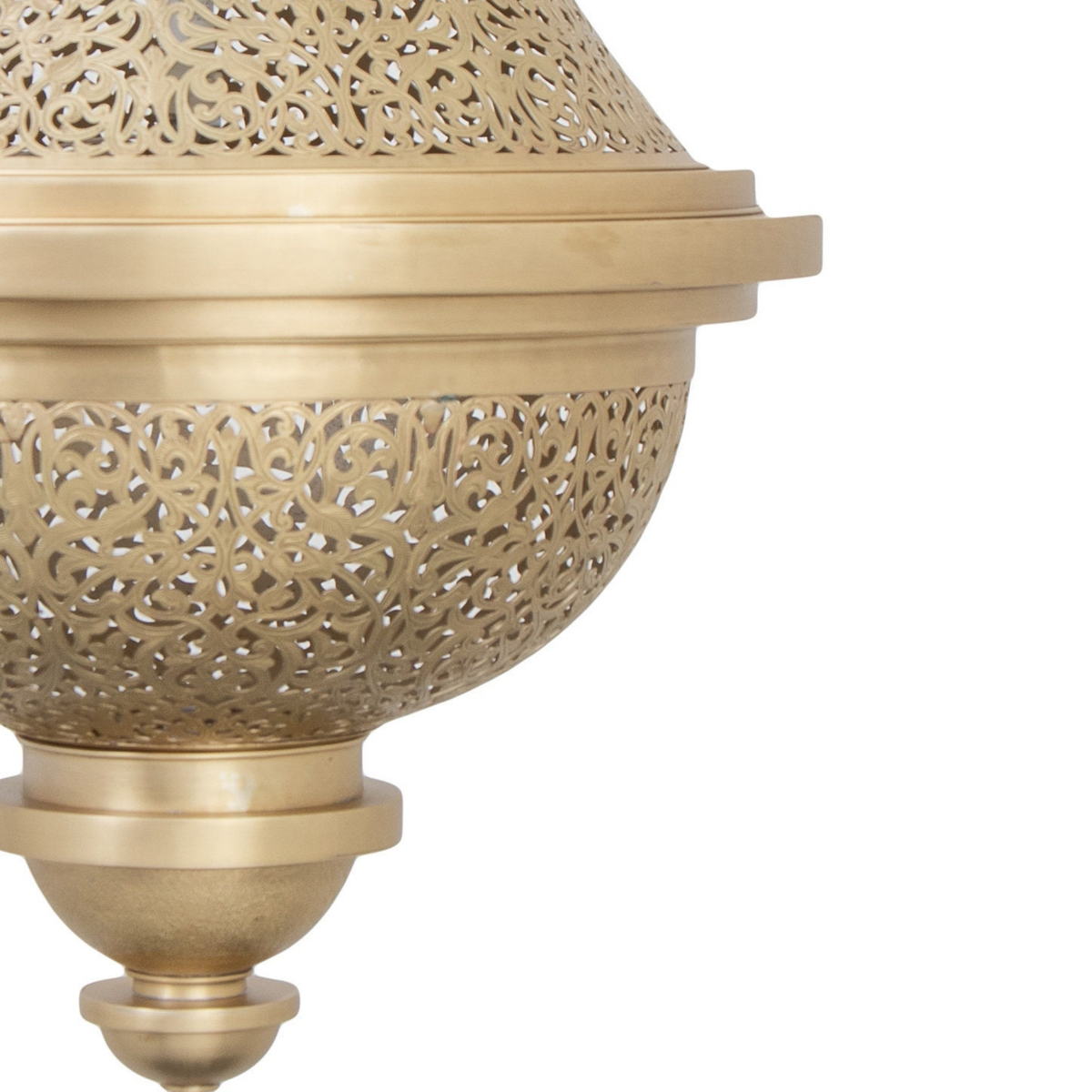 Lattice Style Moroccan Brass Pendant Light - View 4