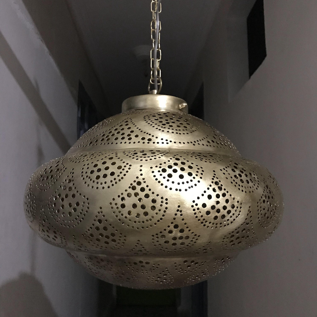 Artisan Moroccan Brass Teardrop Ceiling Lamp - View 7