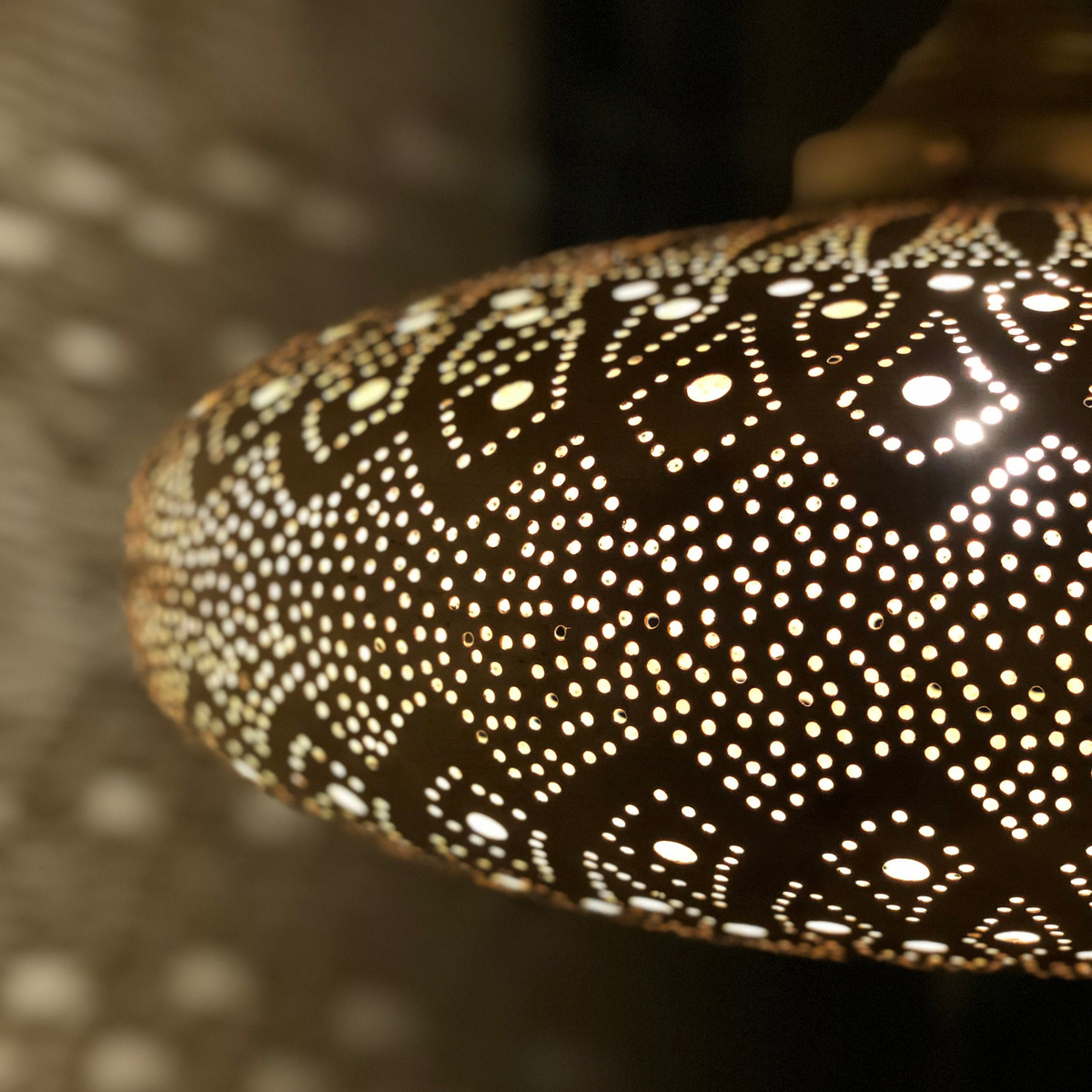 Star Pattern Moroccan Brass Pendant Light - View 7