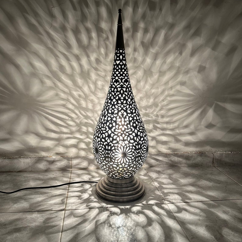 Crescent Moon Moroccan Brass Table Lamp - View 5