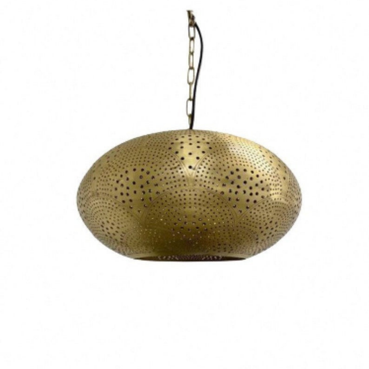 Elliptical Moroccan Brass Ceiling Pendant Light - View 2