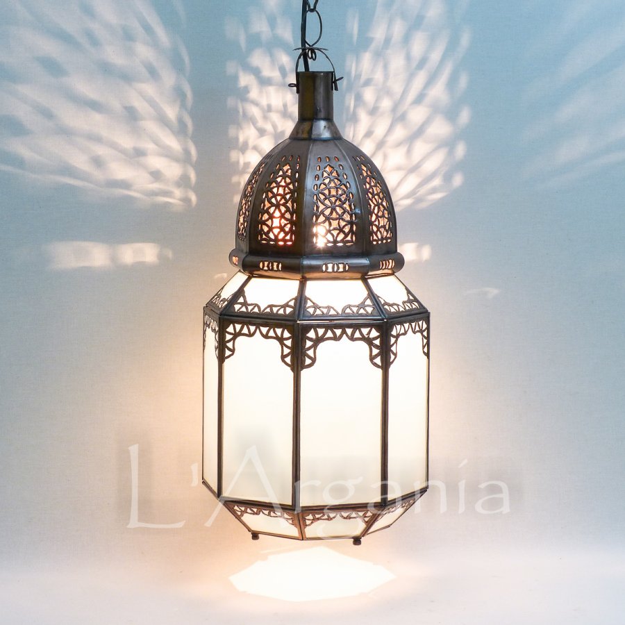 Handcrafted Jawhar Snow Moroccan Brass Light - View 1
