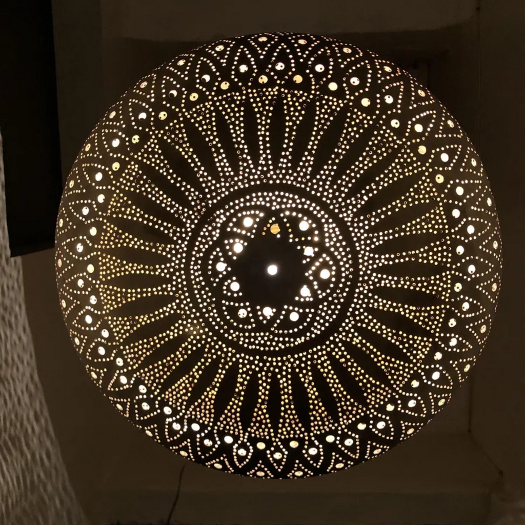 Round Closed Bottom Brass Ceiling Pendant - View 2
