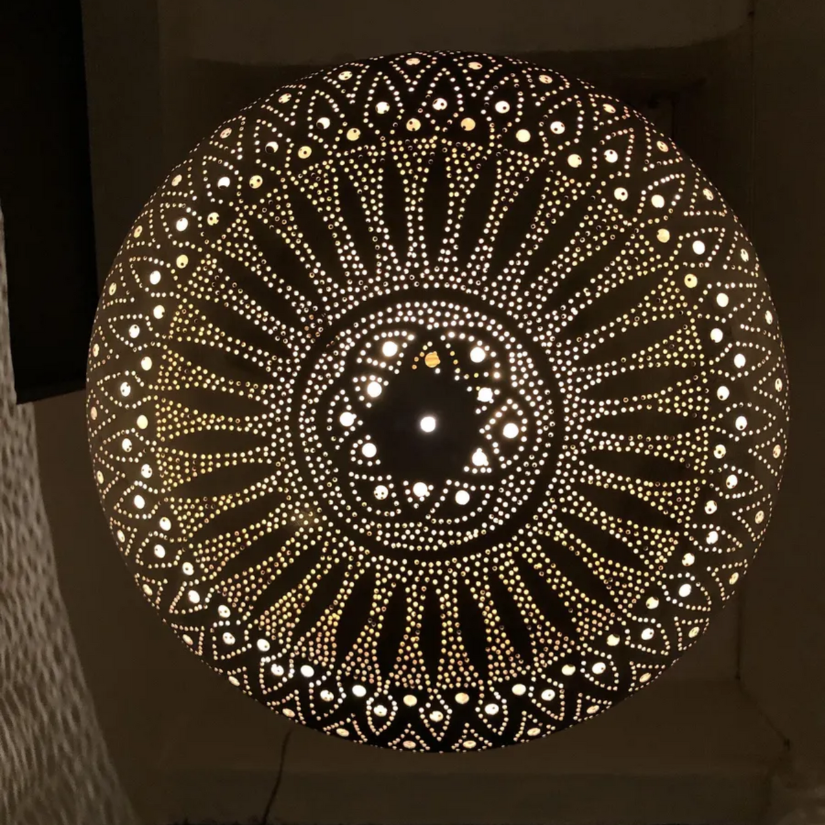 Round Closed Bottom Brass Ceiling Pendant - View 2