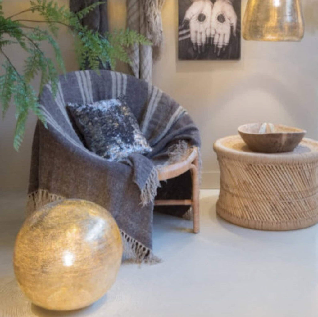 Handmade Round Brass Globe Table Lamp - View 1