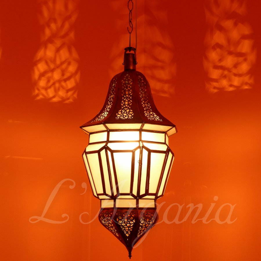 Handcrafted Lamiya Froosted Moroccan Brass Light - View 2