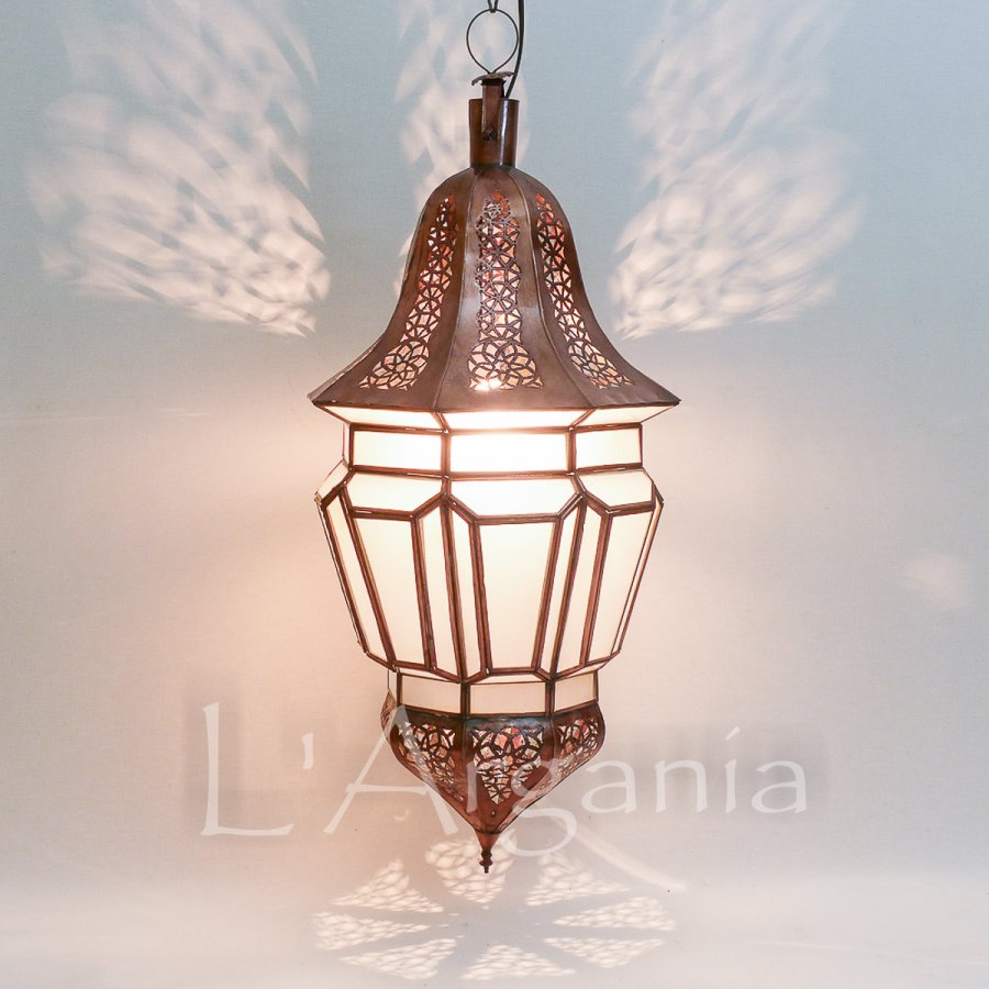 Handcrafted Lamiya Froosted Moroccan Brass Light - View 1