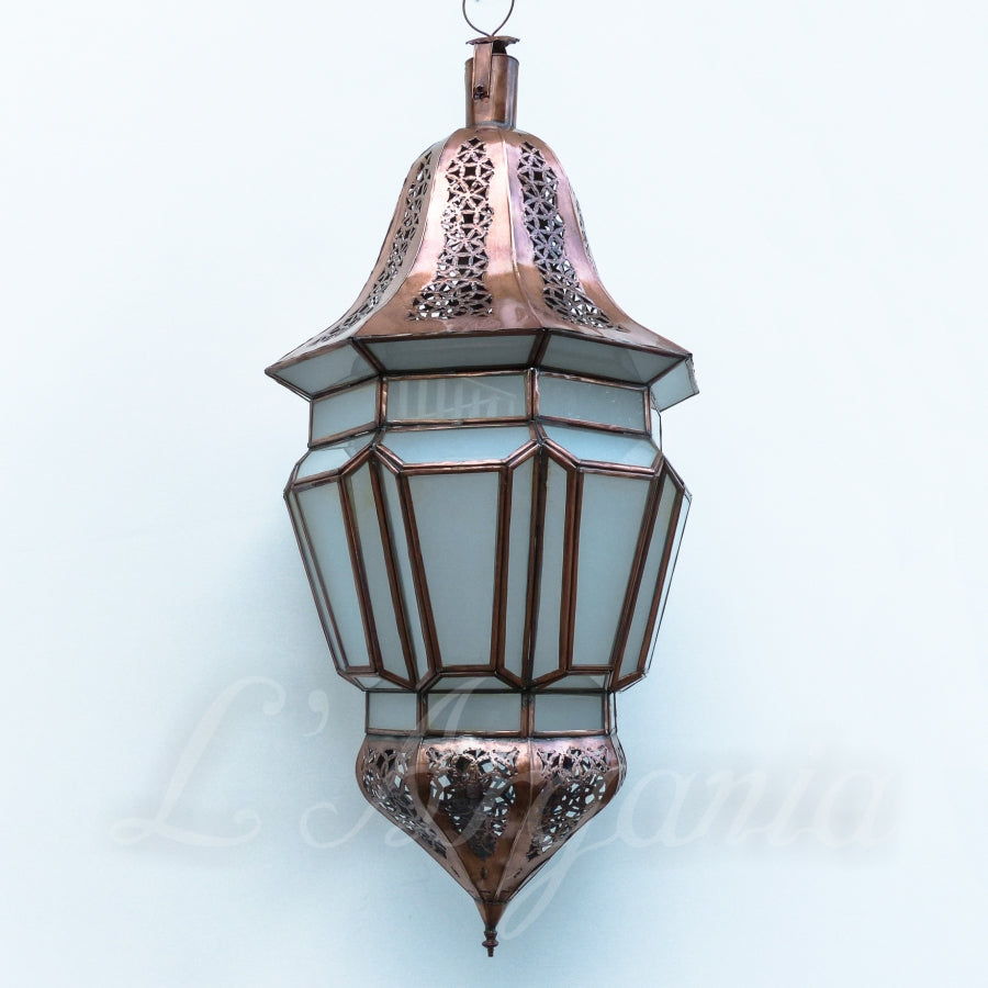 Handcrafted Lamiya Froosted Moroccan Brass Light - View 3